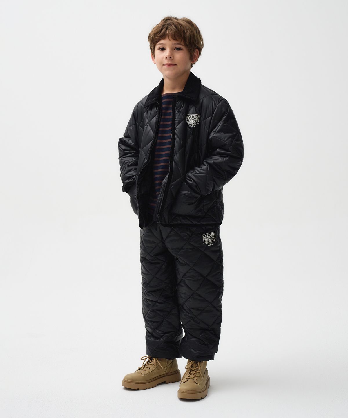 마리떼 키즈(MARITHÉ KIDS) ENFANT CLASSIC LOGO QUILTING PANTS black