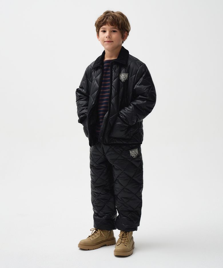 ENFANT CLASSIC LOGO QUILTING PANTS black