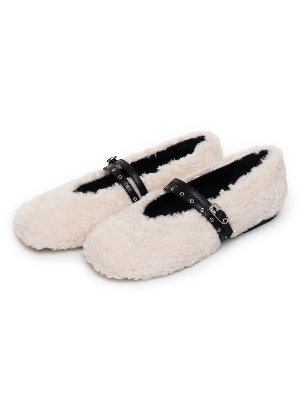블랑토(BLANC TOE) 퍼플랫 SHEARLING MARYJANE 10[F76-IVORY]