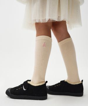 ENFANT CIRCLE LOGO KNEE SOCKS light beige