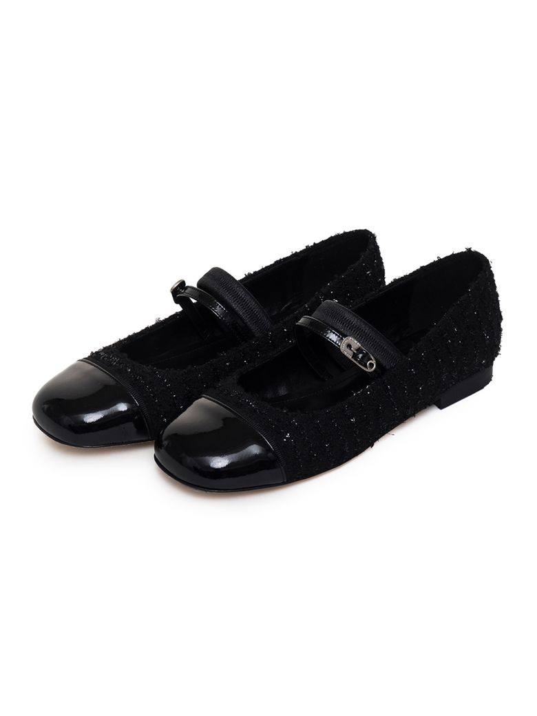 트위드플랫 BALLERINA FLATS 10[F61-BLACKTWEED]