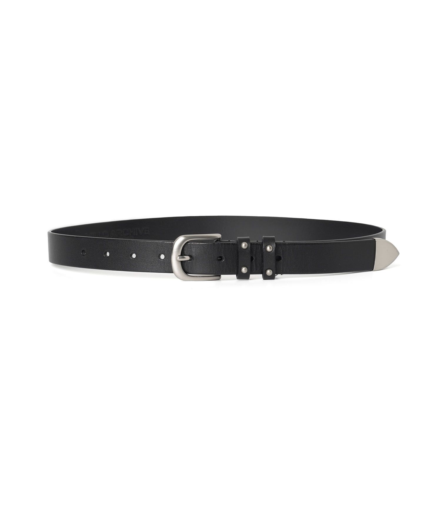 MUSINSA公式 | MILLO ARCHIVE Standard Stud Leather Belt [Black]