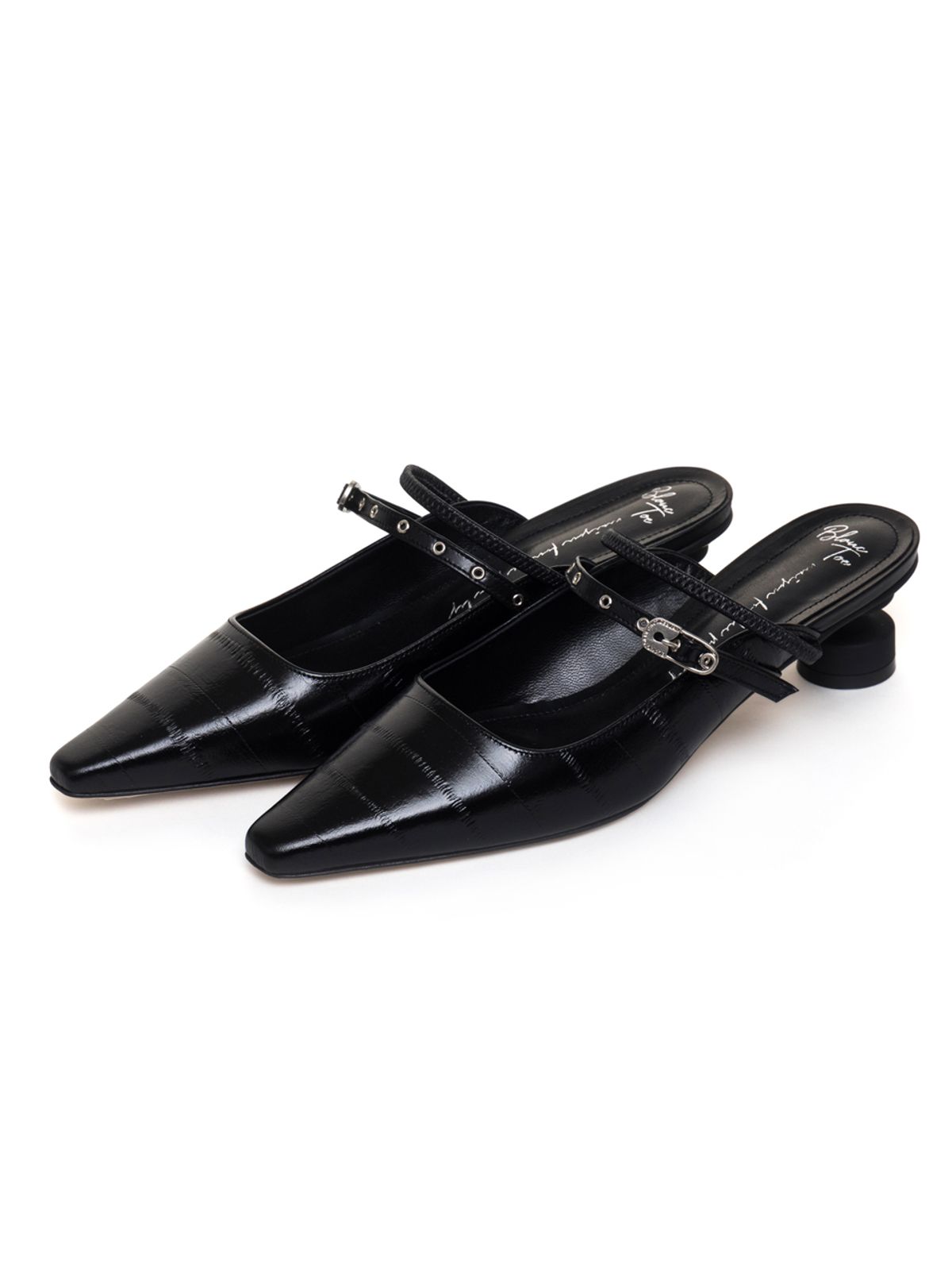 블랑토(BLANC TOE) 스트랩 뮬  TWO STRAP MULE 40[F78-BLACK]