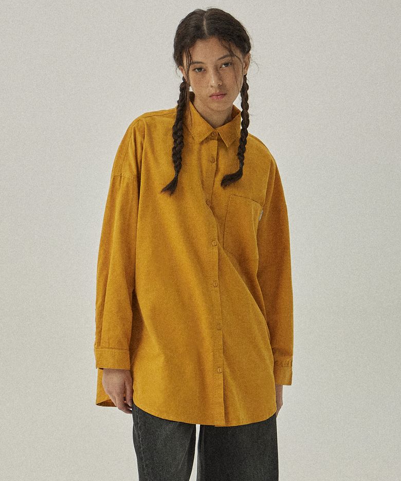 페머랄드 2168 코듀로이 웨스턴 변형 옐로우 셔츠