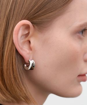bold curved earrings (E033_silver)