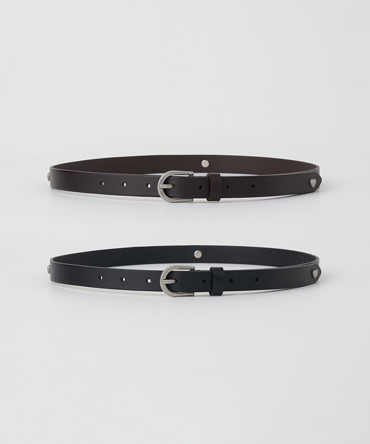 로브로브(LOVLOV) HEART PUNCHING LEATHER BELT