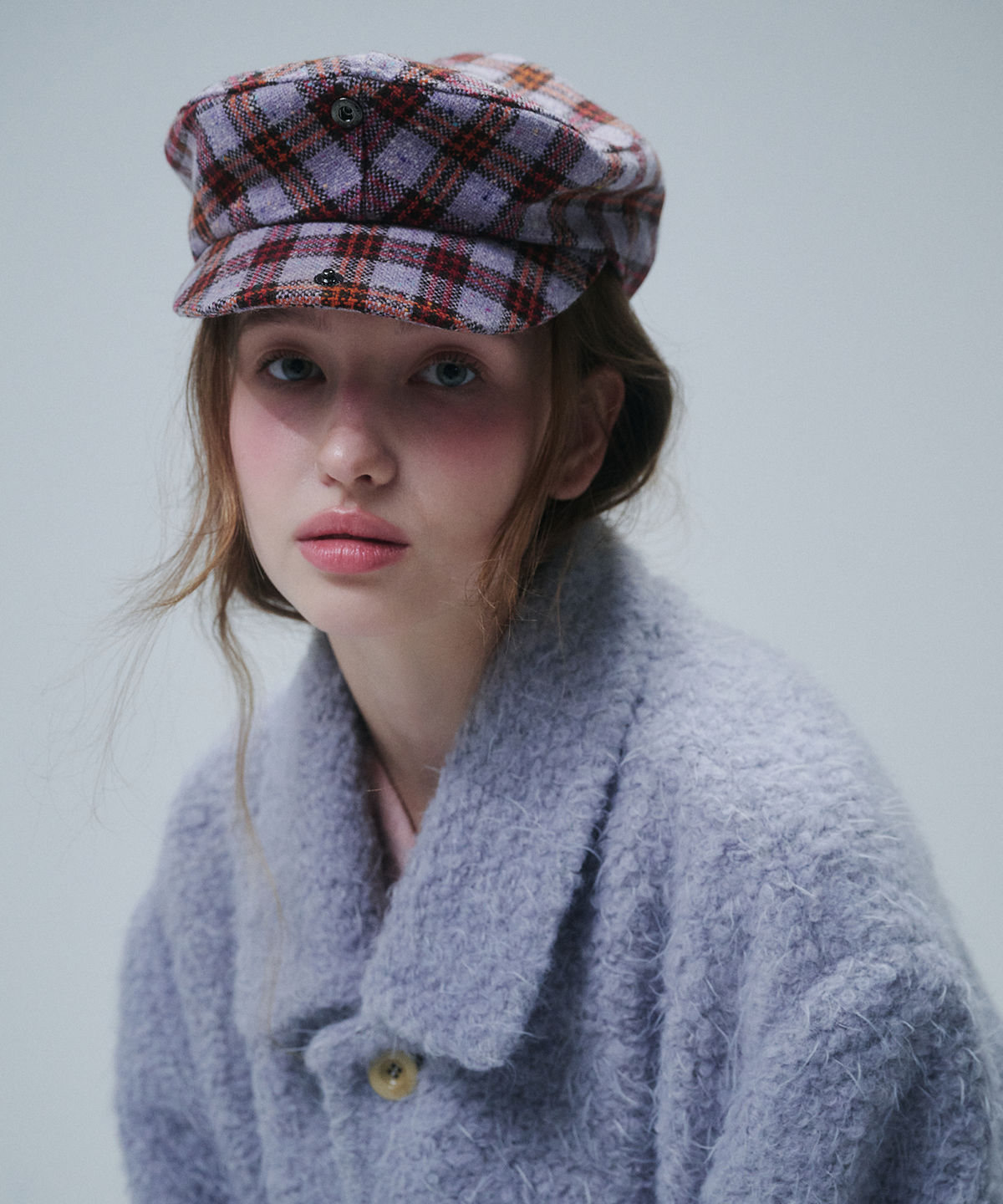 펀프롬펀(FUNFROMFUN) CHECK HUNTING CAP, VIOLET