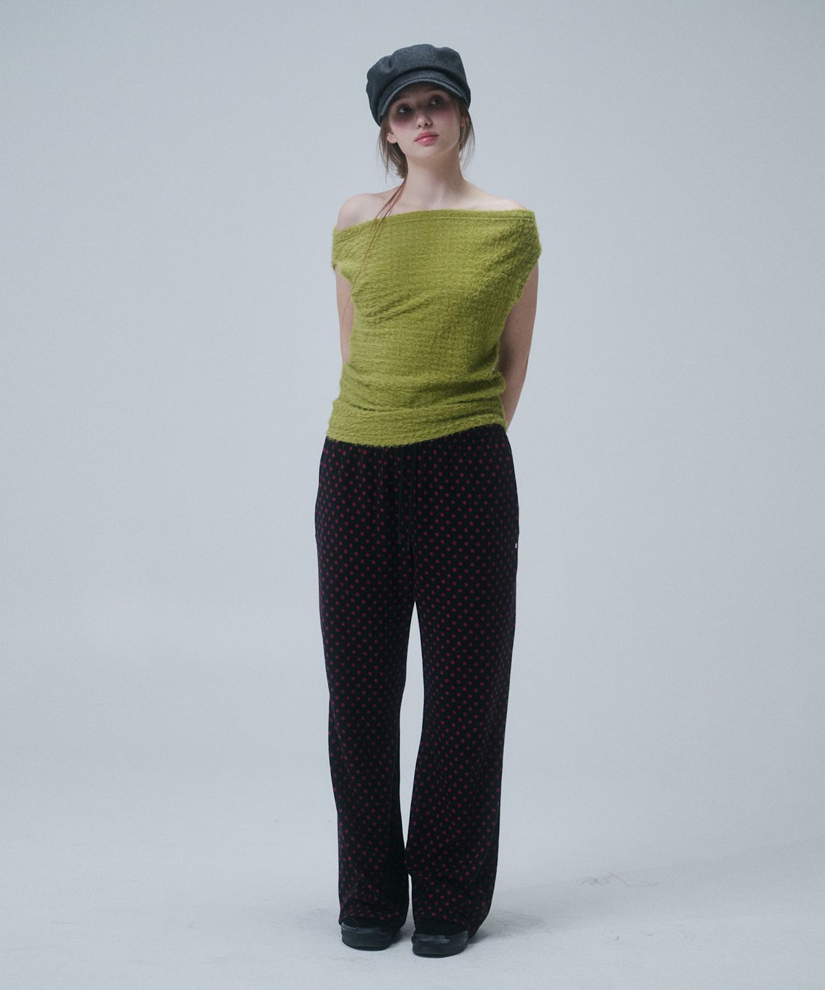 펀프롬펀(FUNFROMFUN) DOT BANDING PANTS, BLACK+PINK
