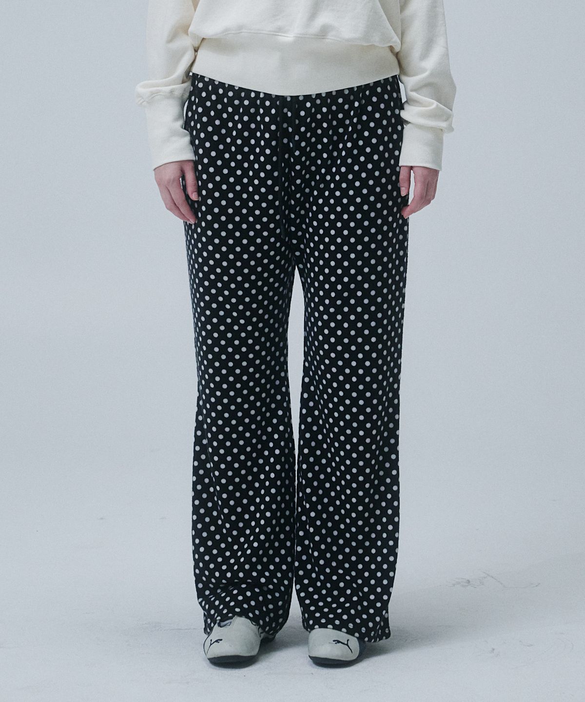 펀프롬펀(FUNFROMFUN) DOT BANDING PANTS _BLACK+WHITE