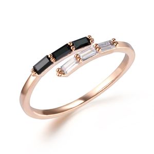 14K GP 블랙 화이트 오픈링 검지 중지 반지 ELBRWR145