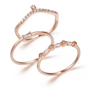 14K GP 데일리 큐빅 레이어드 반지 ELBRWR143