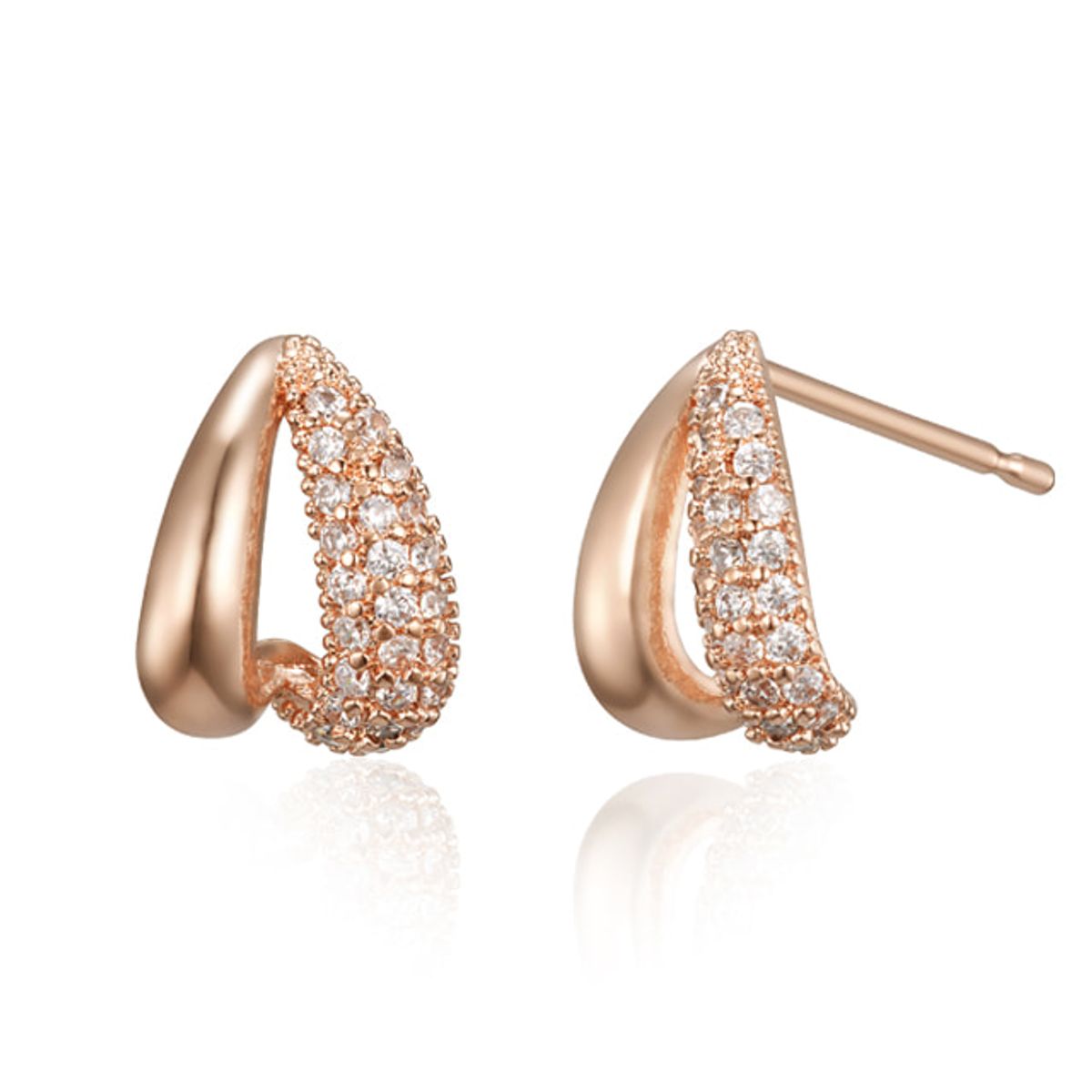 엘르주얼리(ELLEJEWELRY) 14K GF 투라인 볼륨 귀걸이 ELGPEE539