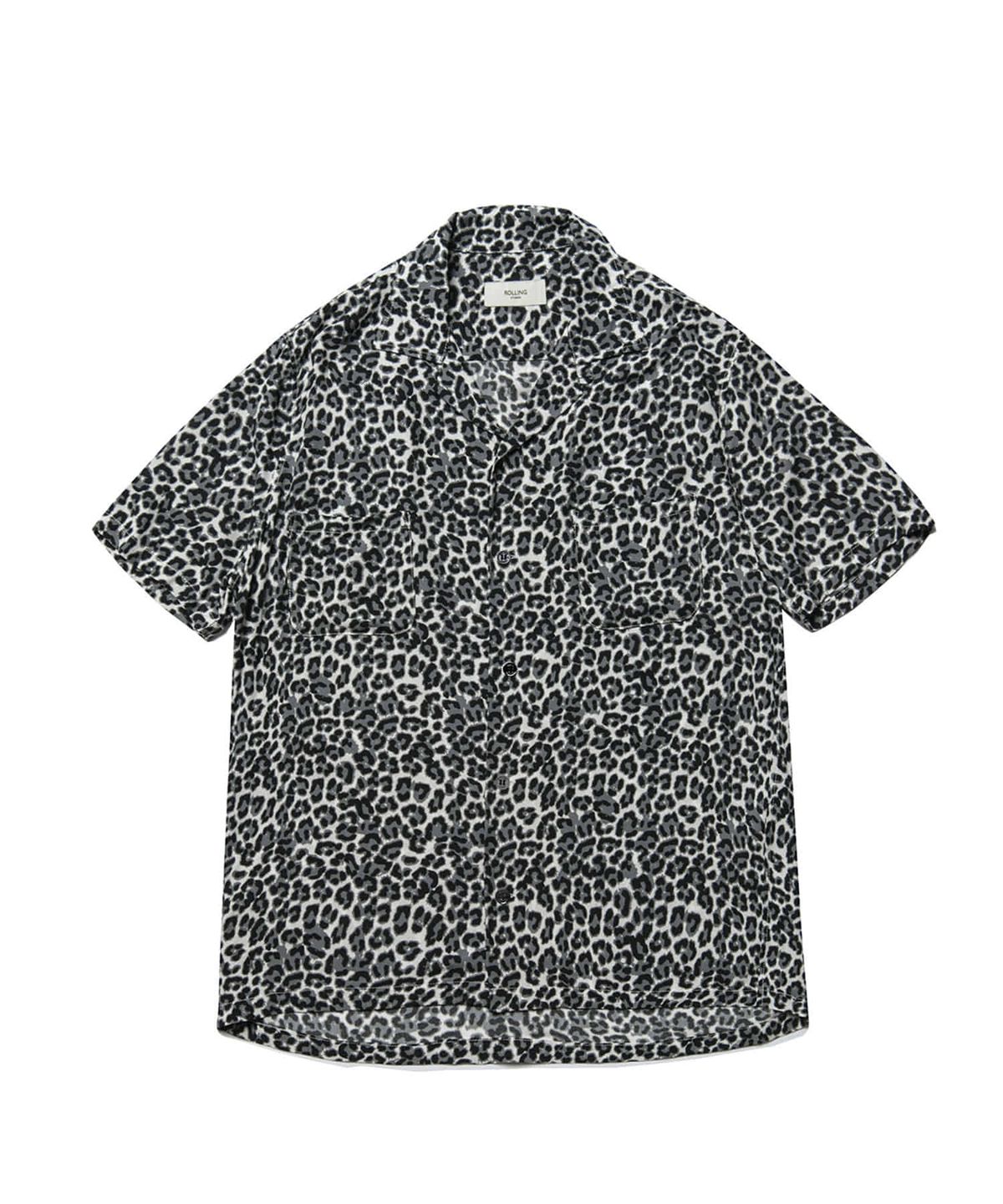 롤링스튜디오(ROLLINGSTUDIOS) HAWAIAN SHIRT LEOPARD WHITE_BLACK