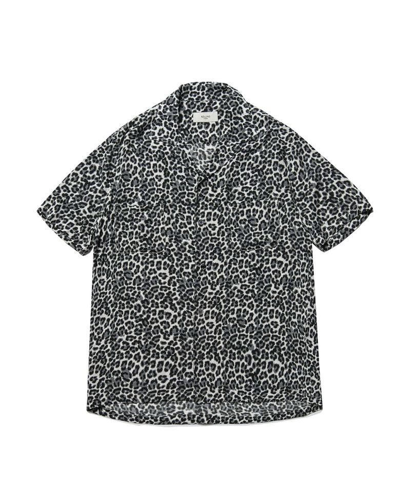 HAWAIAN SHIRT LEOPARD WHITE_BLACK