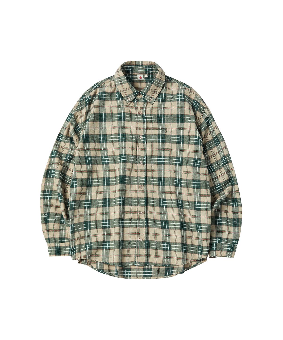 꼬모니노즈(COMONINOZ) FLANEL CHECK SHIRT [GREEN]