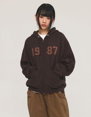 [Mmlg] CHECK PATTERN HOOD ZIPUP (WOODY BROWN)