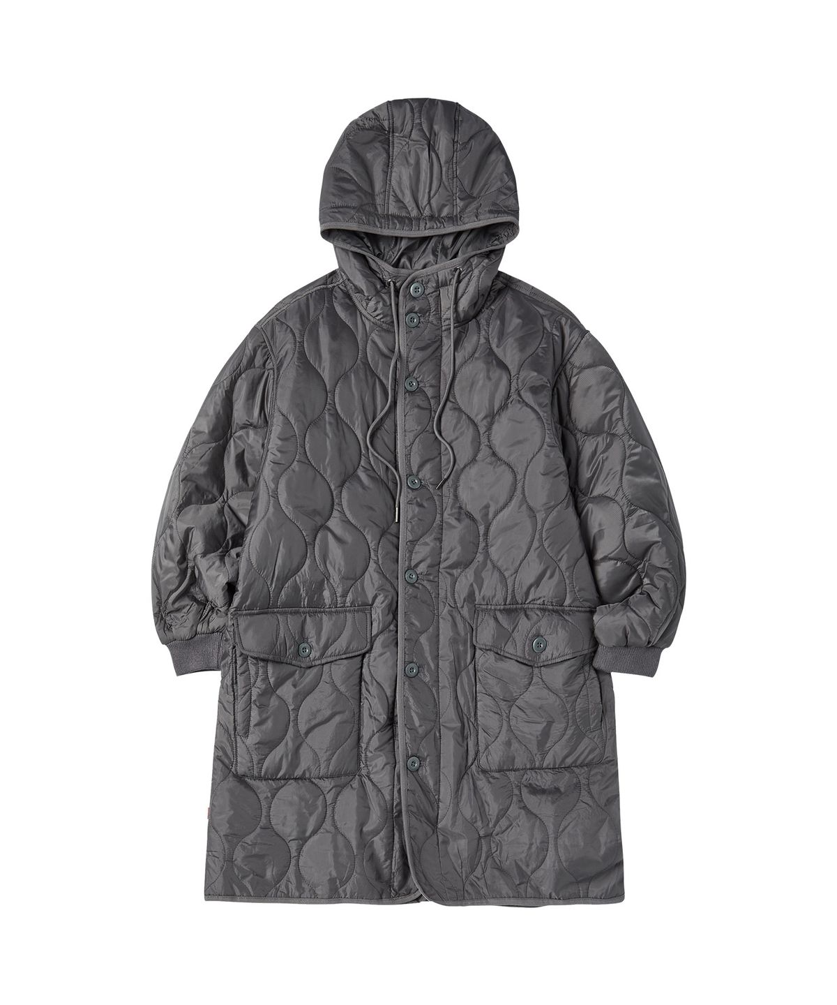 꼬모니노즈(COMONINOZ) QUILTED HOOD JUMPER [CHARCOAL]
