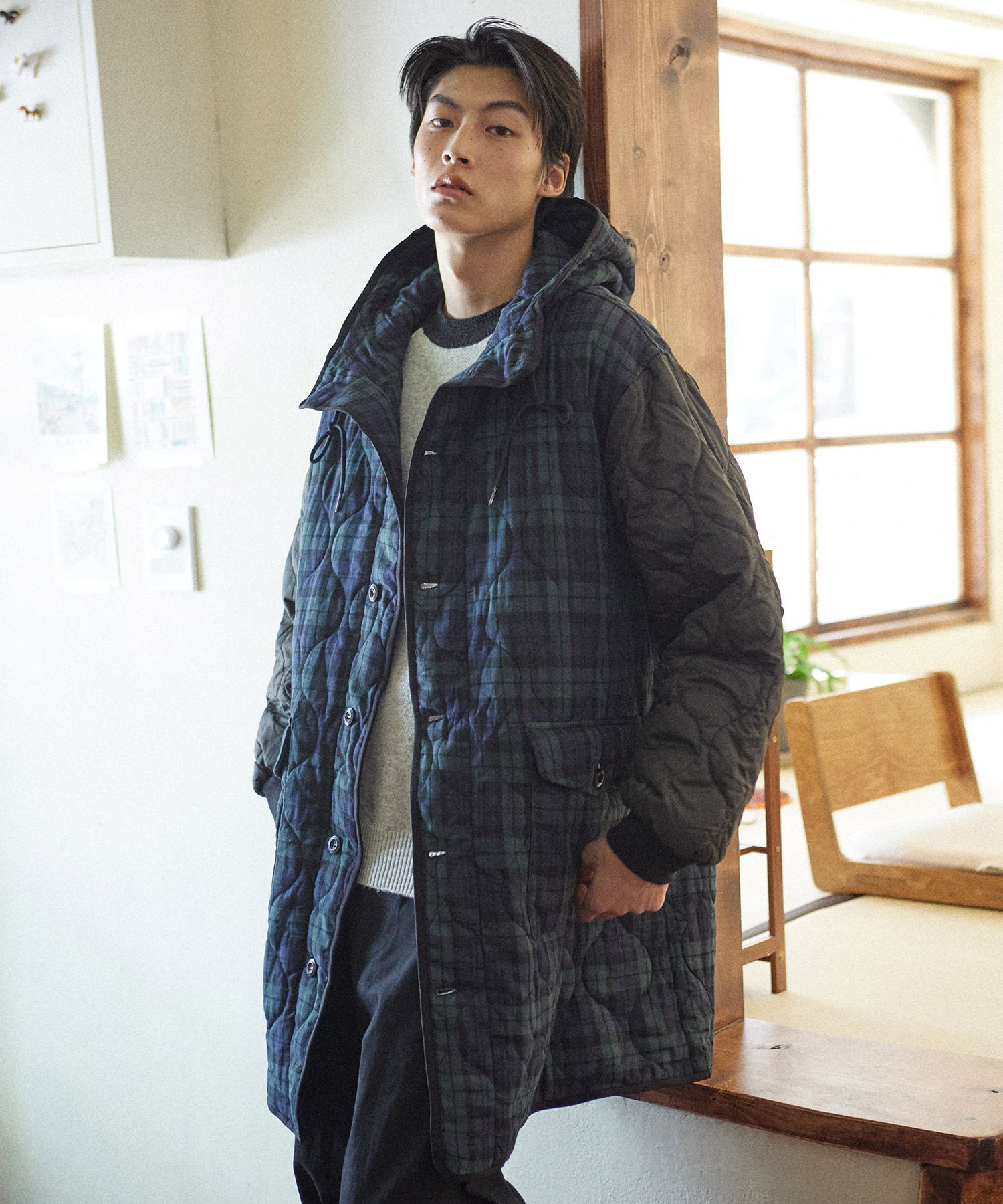 MUSINSA公式 | COMONINOZ QUILTED HOOD JUMPER [CHECK]