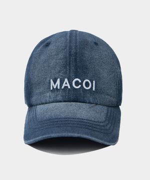 스티치 워시드 데님 릴렉스핏 모자 [진청]