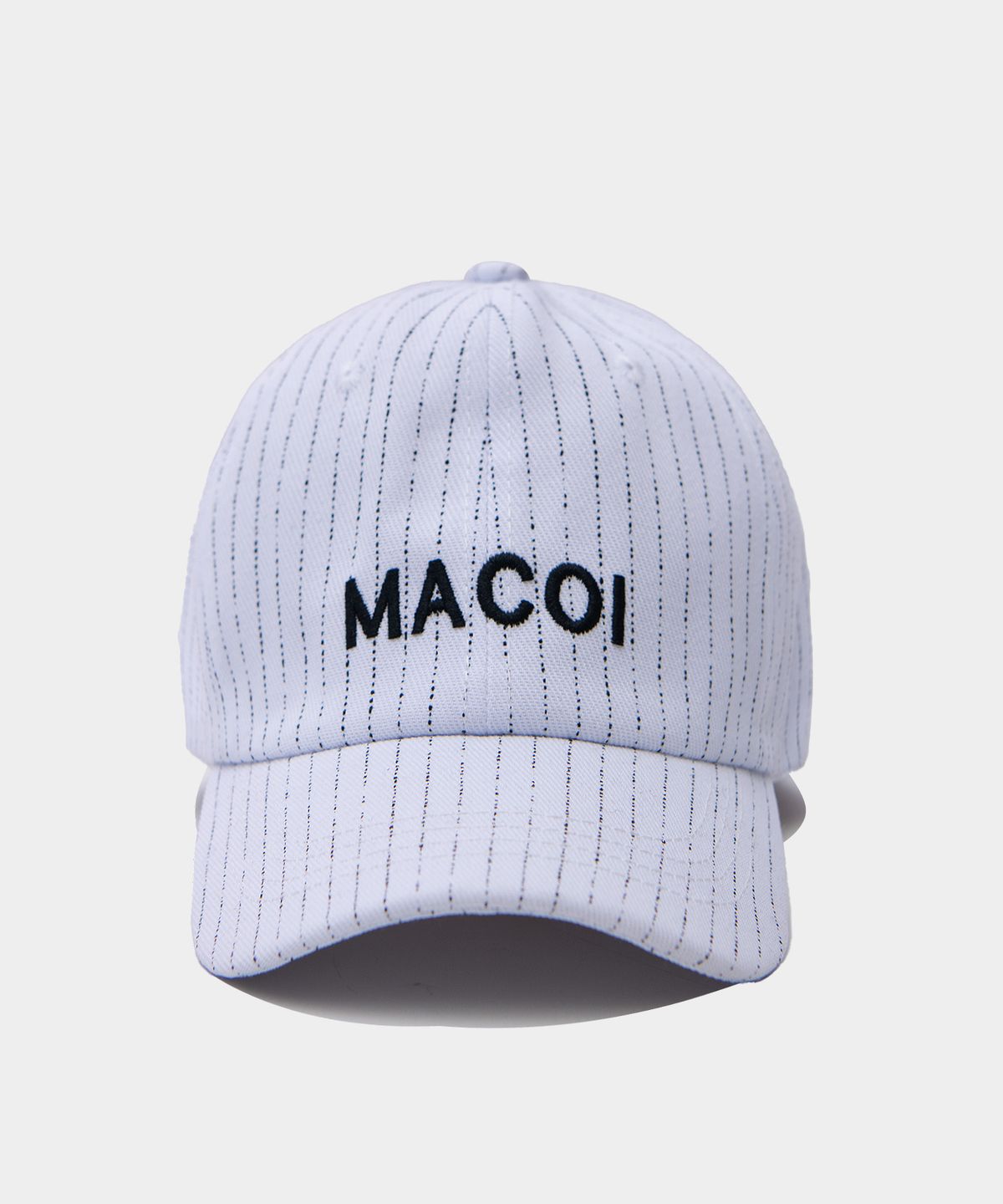 마코이(MACOI) 스트라이프 로고 볼캡 야구 모자 [화이트]