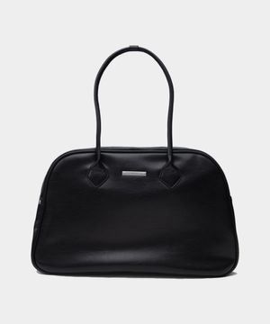 레더 클래식 롱핸들 빅 숄더백 [블랙]