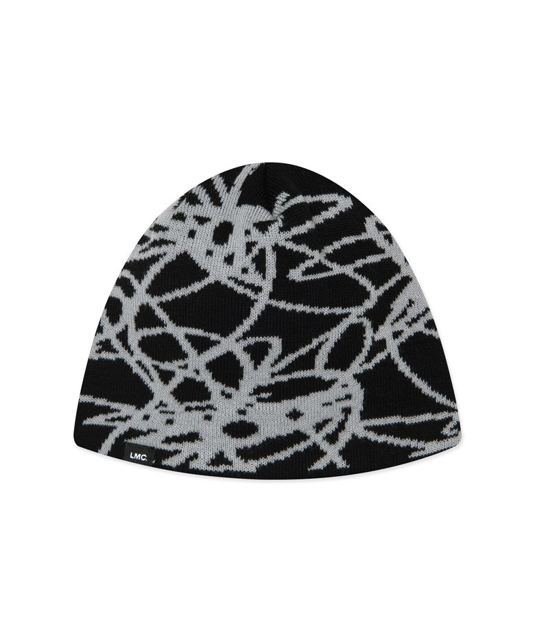 FLOWER UNCUFFED BEANIE black
