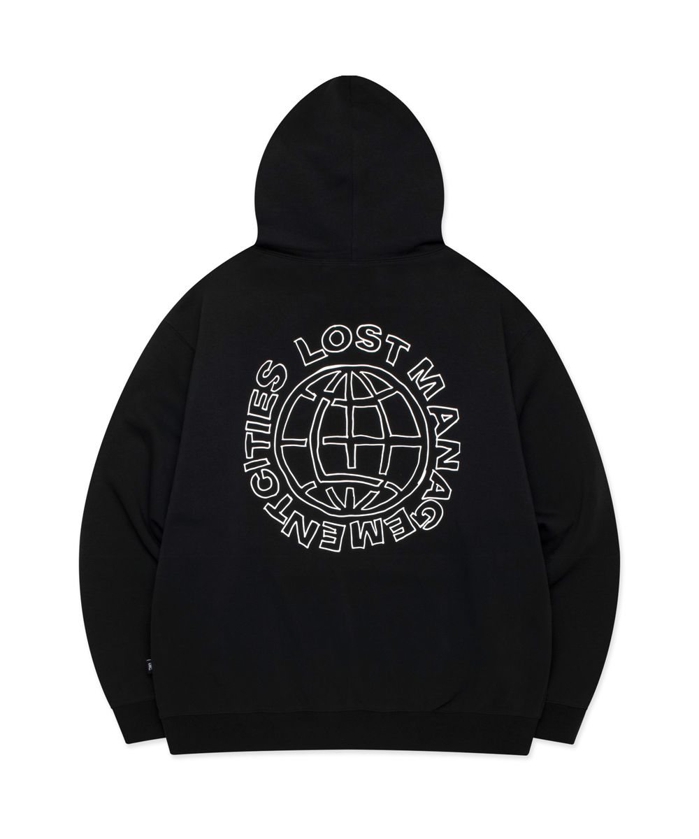 DOODLE GLOBE HOODIE black