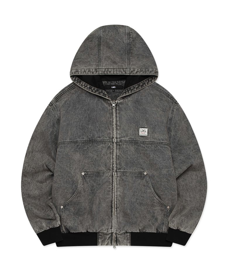 DENIM WORK HOODIE JACKET gray