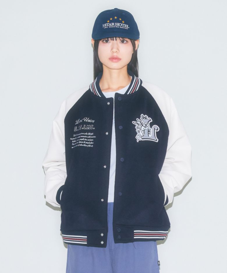 UNION ANGEL VARSITY JACKET navy