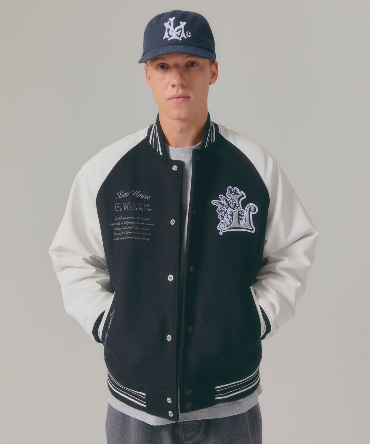 엘엠씨(LMC) UNION ANGEL VARSITY JACKET black