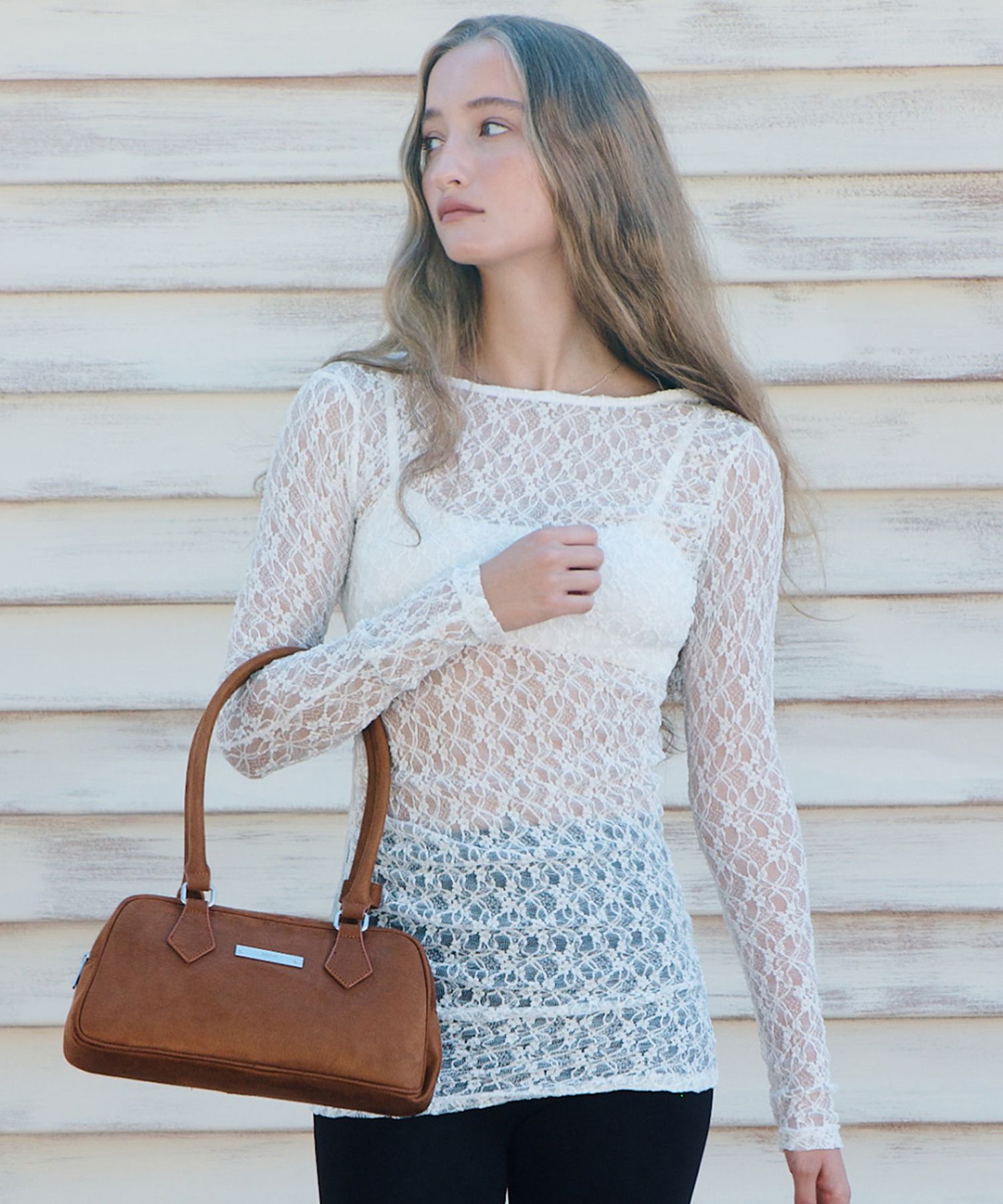 MUSINSA | MACOI Suede Easy Mood Shoulder Bag [Brown]