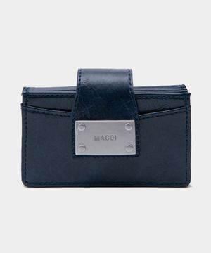 팔레트 스냅 포켓 레더 미니 카드 지갑 [네이비]