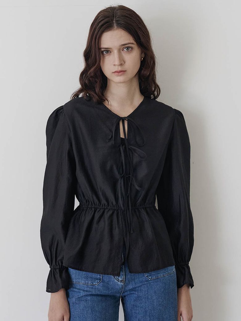 Ella Ribbon Black blouse