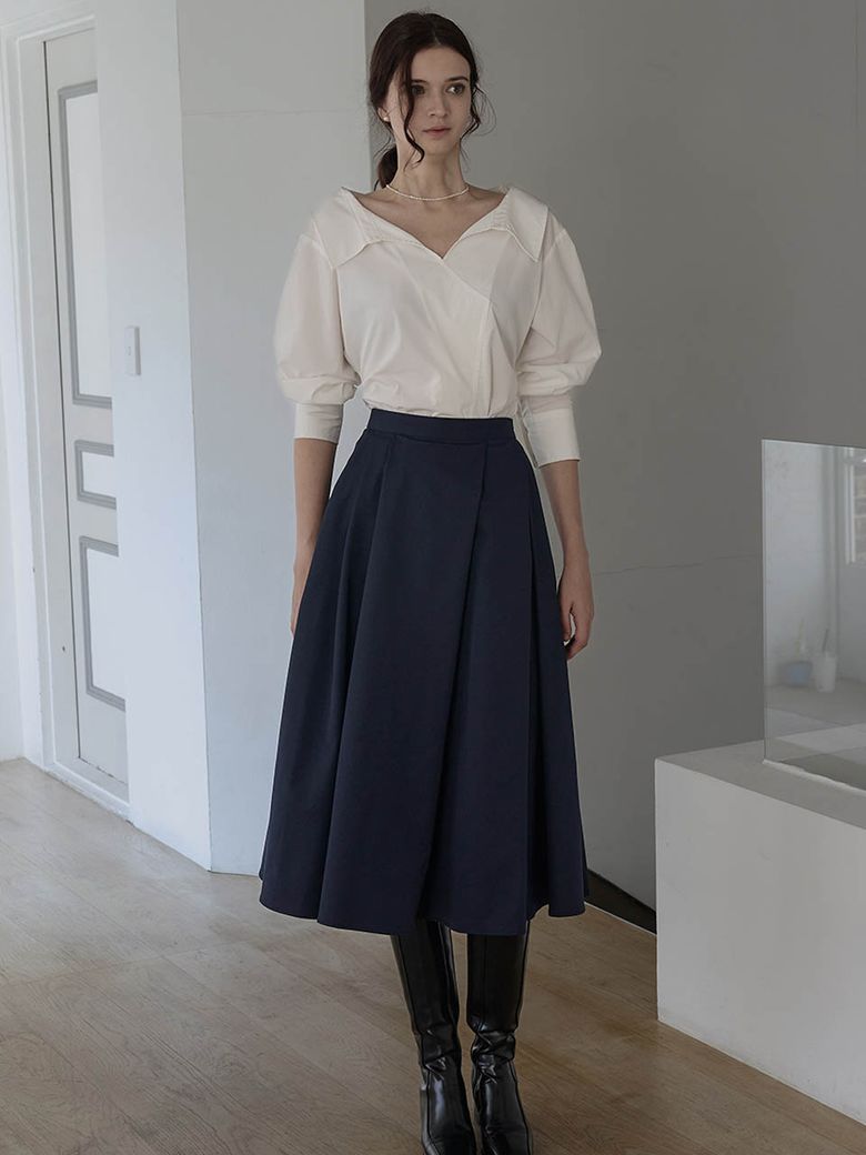 Lautre Diana Navy flare skirt
