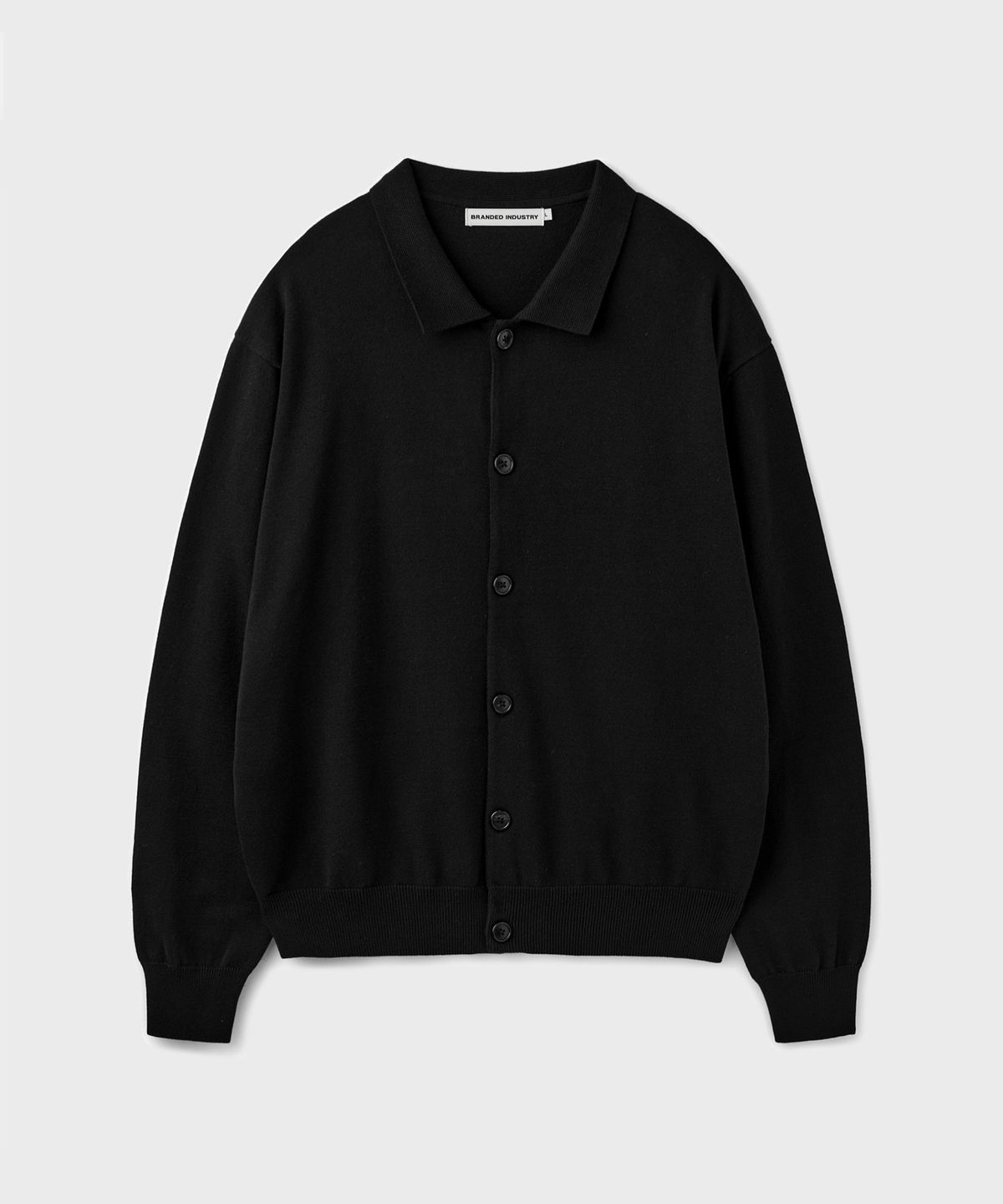 브랜디드(BRANDED) HARD TWIST COLLAR CARDIGAN [BLACK]