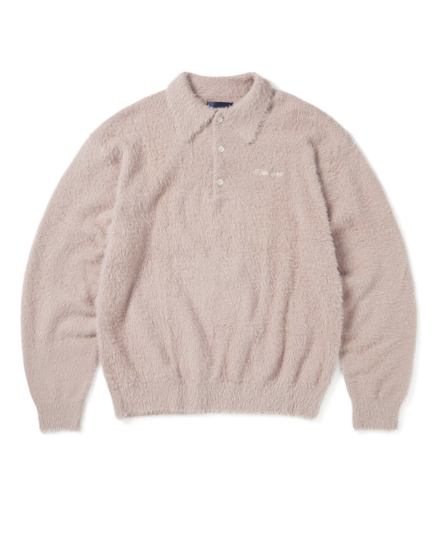 MUSINSA公式 | thisisneverthat SCT-Logo Shaggy Knit Polo Pink