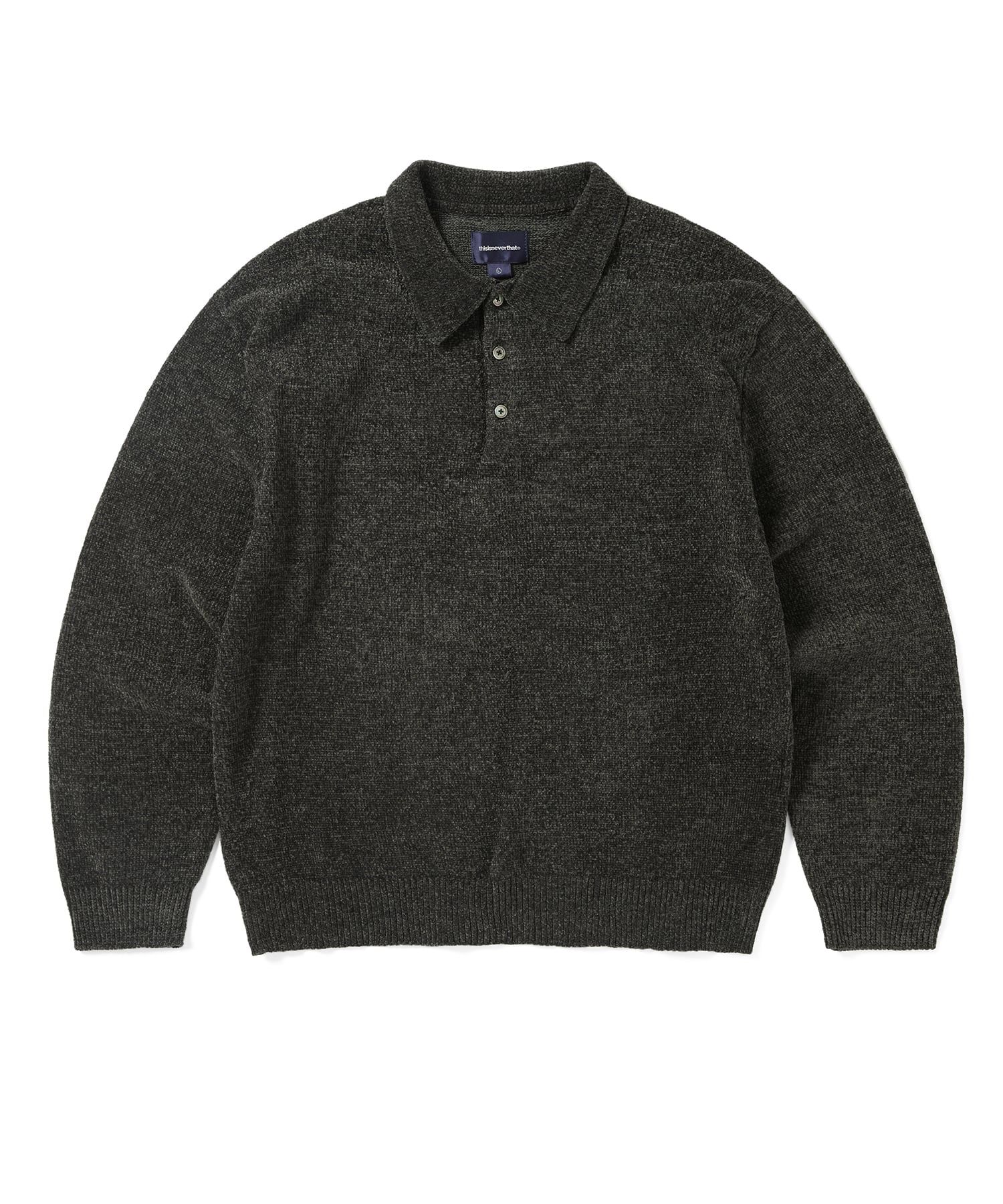 MUSINSA | thisisneverthat® Velvet Knit Polo Black