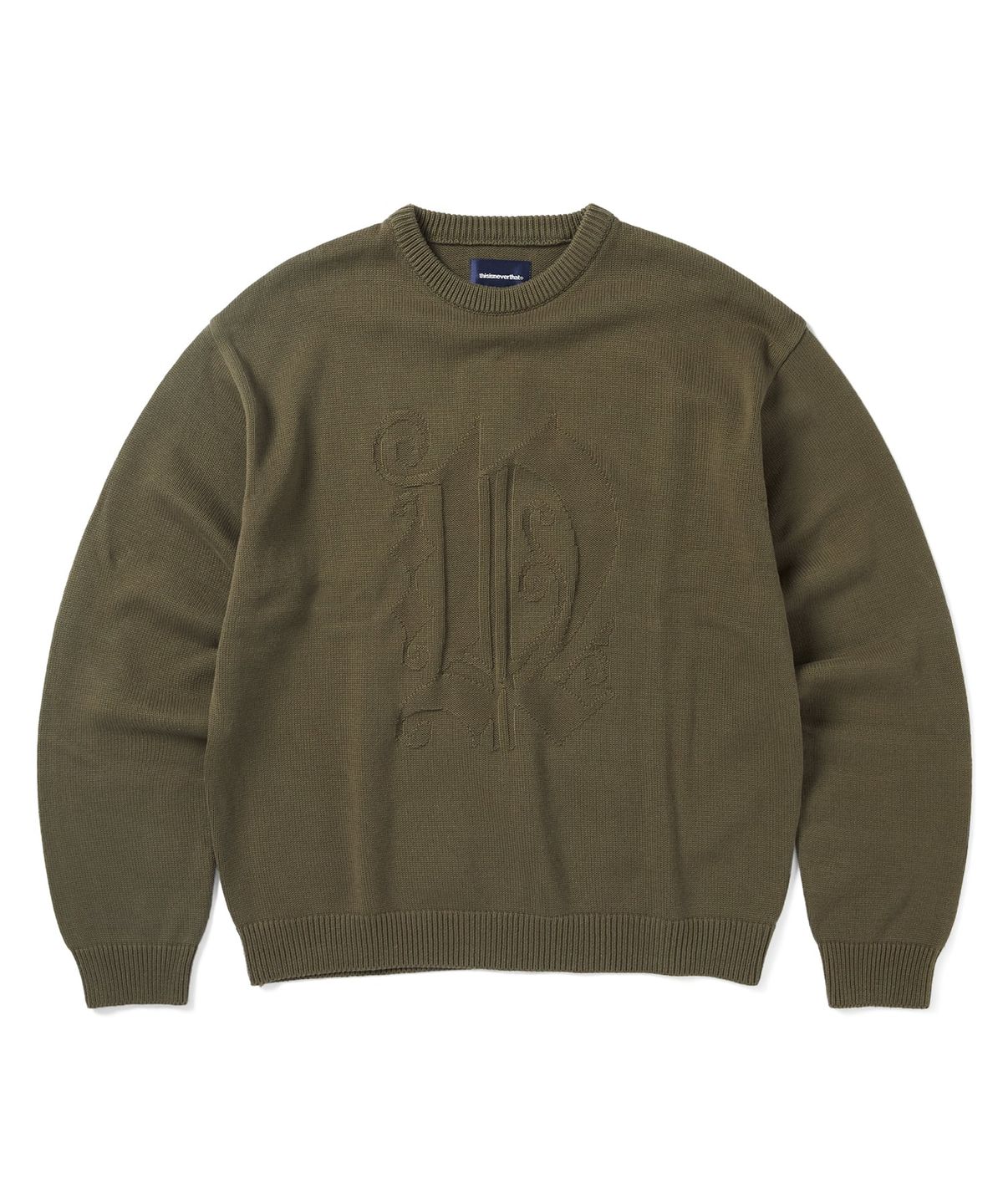디스이즈네버댓(THISISNEVERTHAT) Fortuna N-Logo Sweater Olive