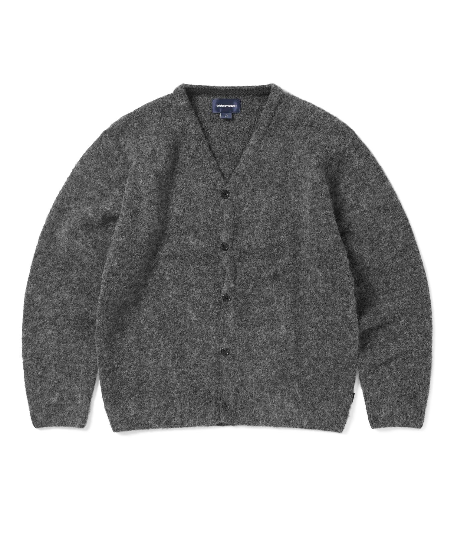 MUSINSA公式 | thisisneverthat Hairy Knit Cardigan Charcoal