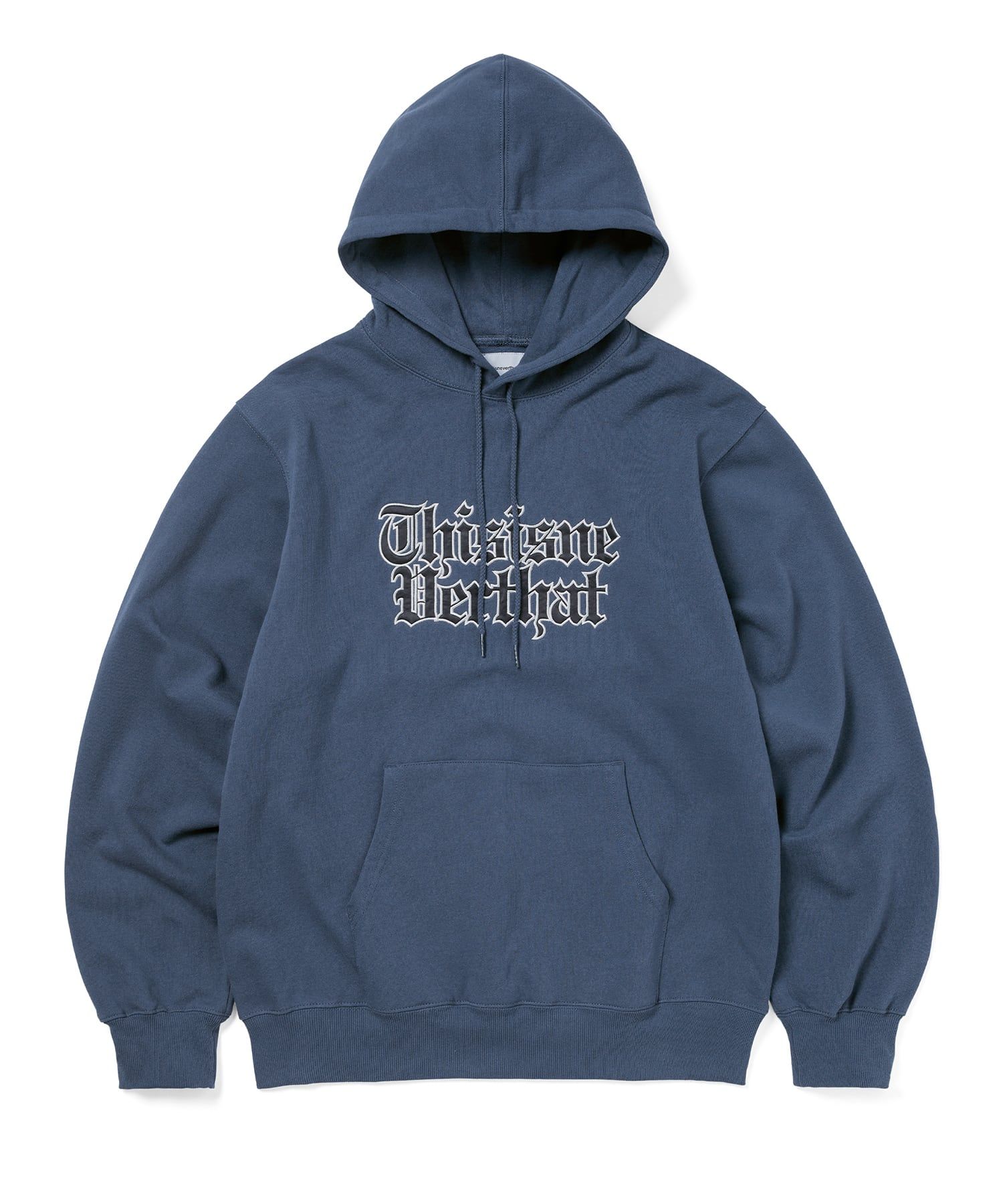 MUSINSA公式 | thisisneverthat Old English Logo Hoodie Deep Water