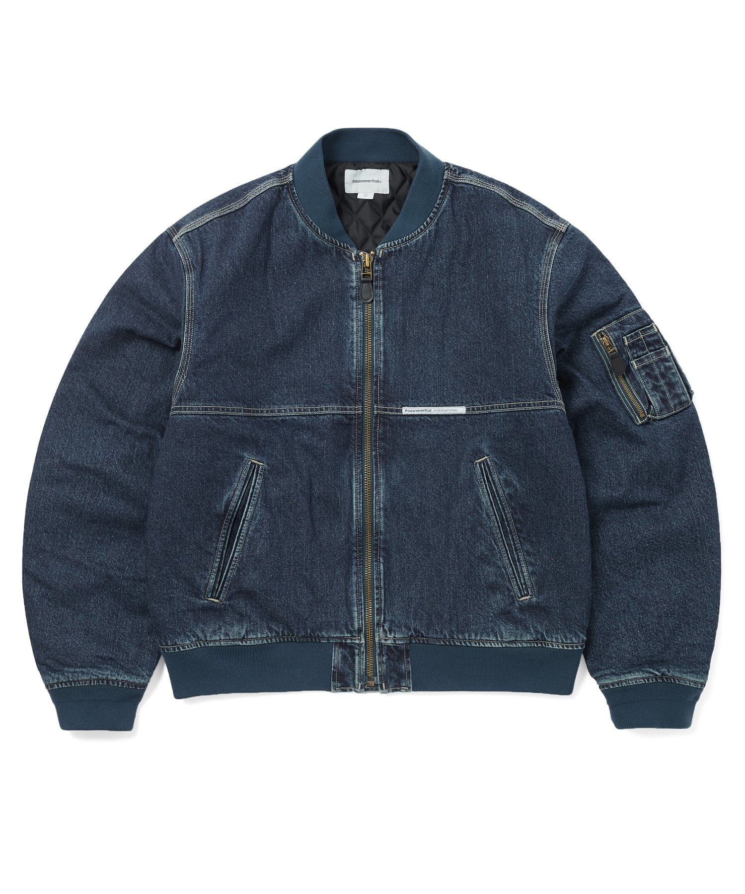 MUSINSA公式 | thisisneverthat Denim Bomber Jacket Blue