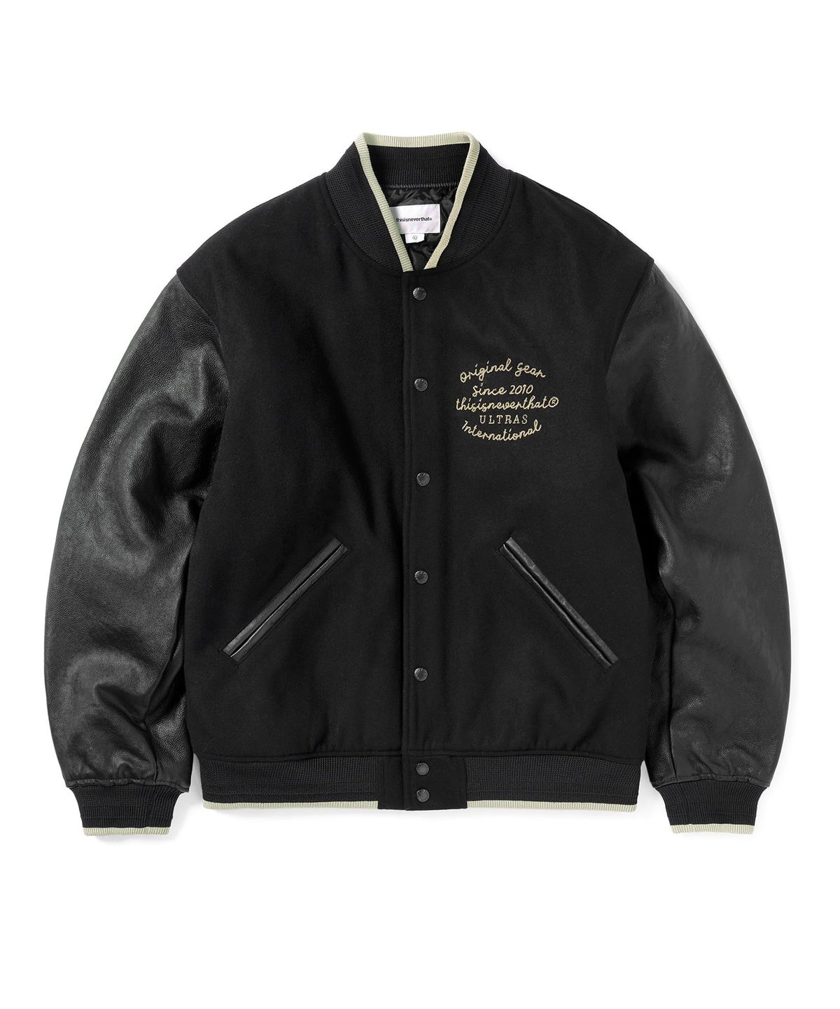 디스이즈네버댓(THISISNEVERTHAT) ULTRAS Varsity Jacket Black