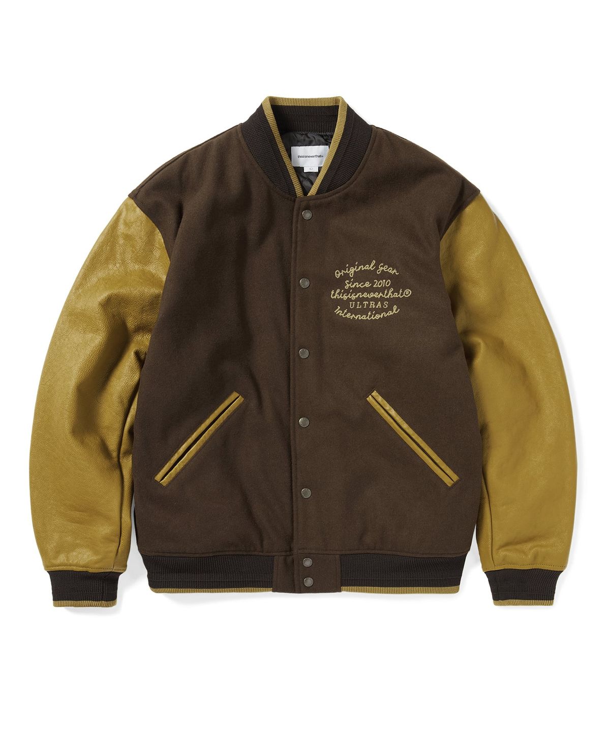 디스이즈네버댓(THISISNEVERTHAT) ULTRAS Varsity Jacket Brown