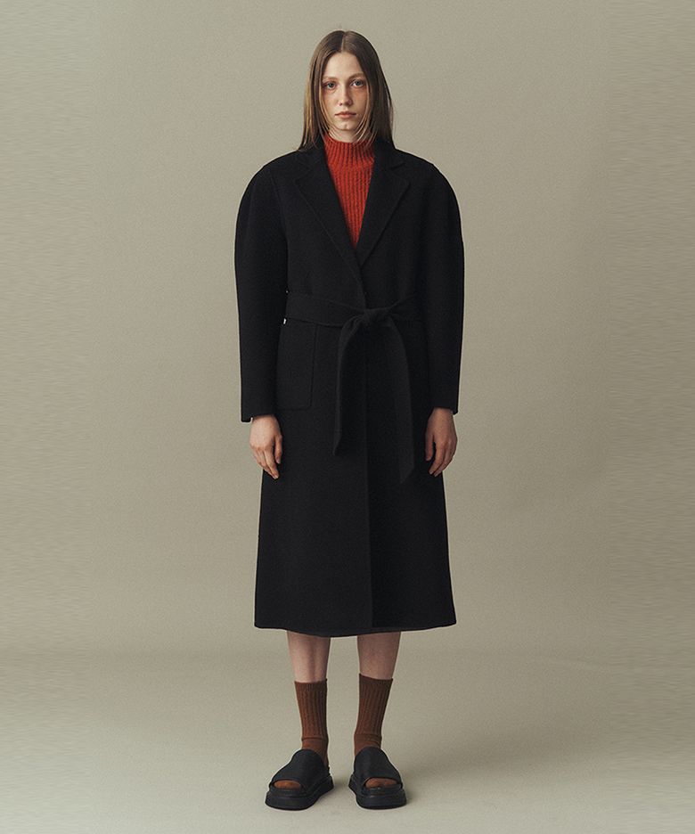 PUFF SLEEVES HANDMADE COAT_BLACK