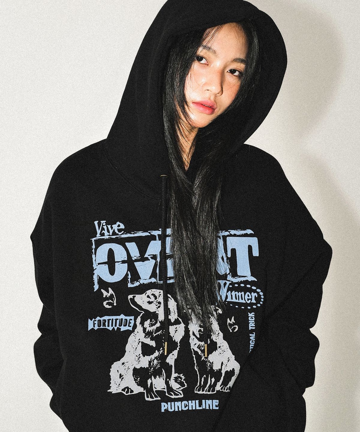 펀치라인(PUNCHLINE) 오버트 후드 블랙 ISHD9159