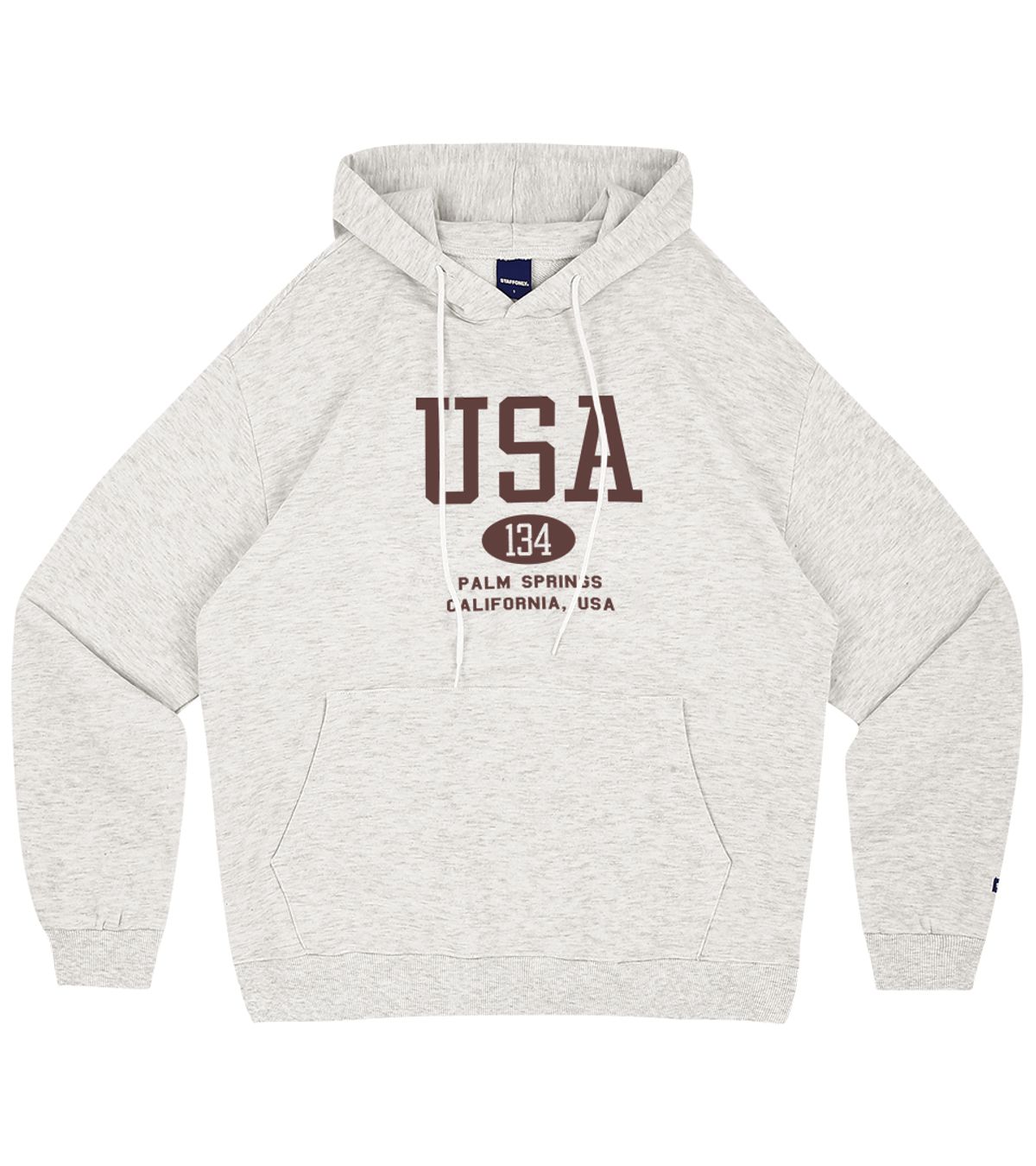 스텝온리(STAFFONLY) USA 134 HOODIE (MELANGE WHITE)