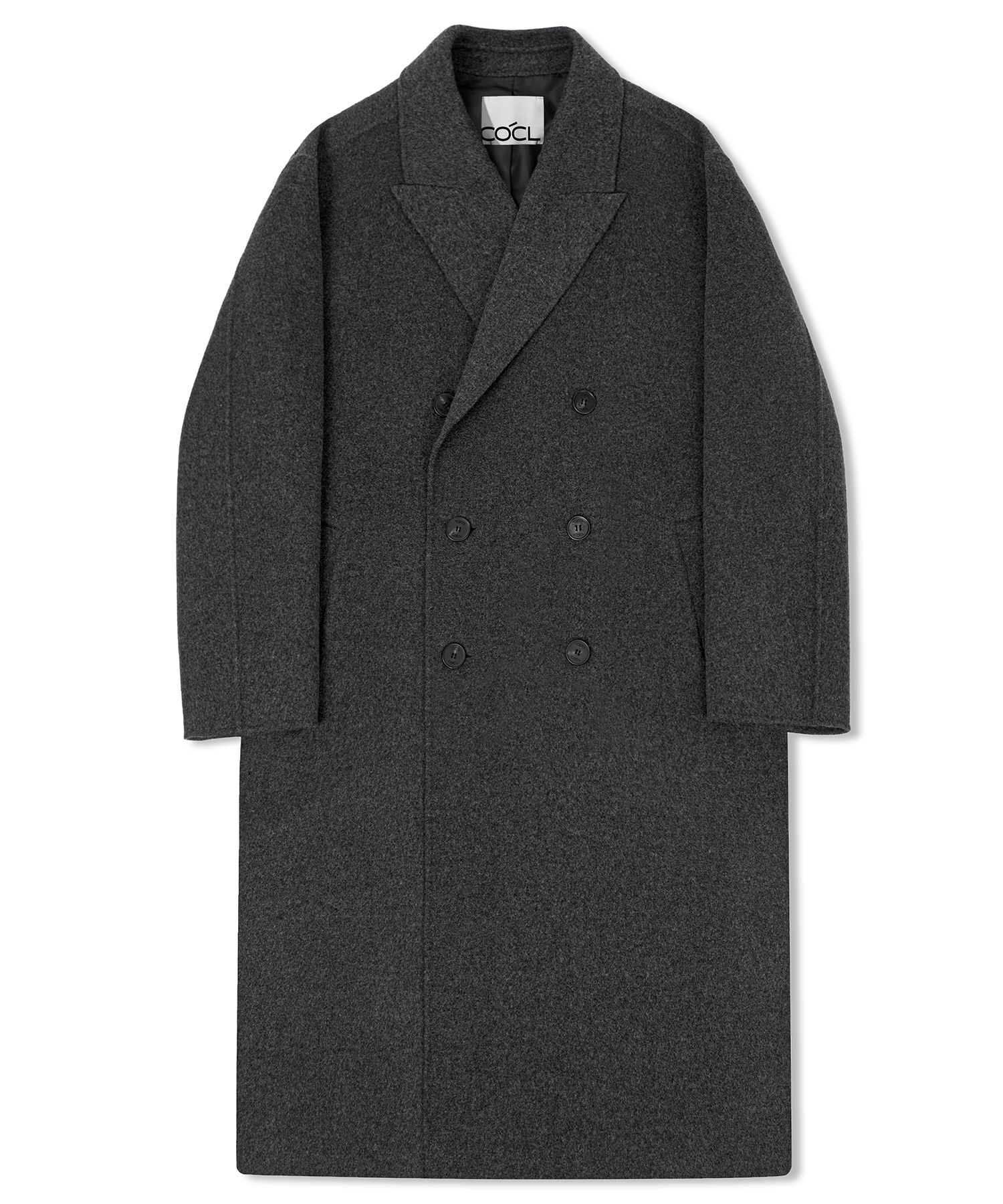 MUSINSA | COSTUME O'CLOCK Wool Blend Hand Made Double Coat Dark