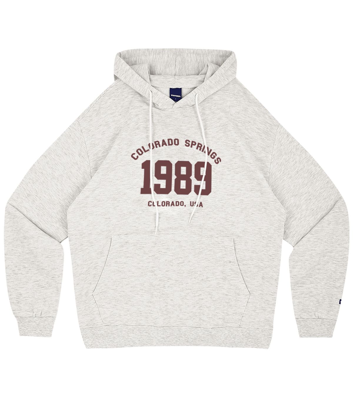 스텝온리(STAFFONLY) COLORADO 1989 HOODIE (MELANGE WHITE)