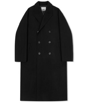 울 블렌드 핸드 메이드 더블 코트 블랙 COOSCT025BLACK