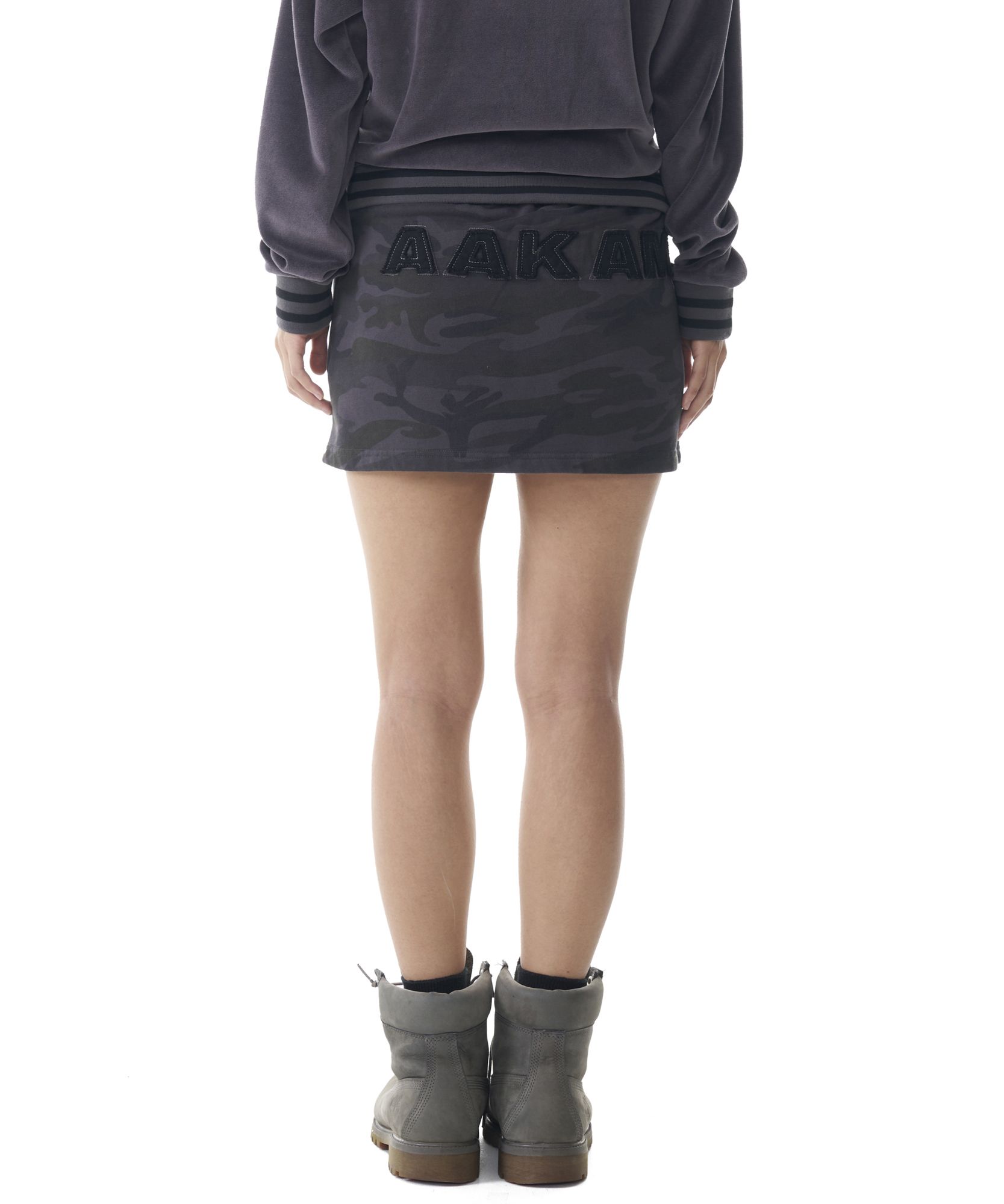◆AAKAM◆ Camouflage Logo Sweat Skirt Black AK24SK01BK MUSINSA | AAKAM Camouflage Logo Sweat Skirt (Black)